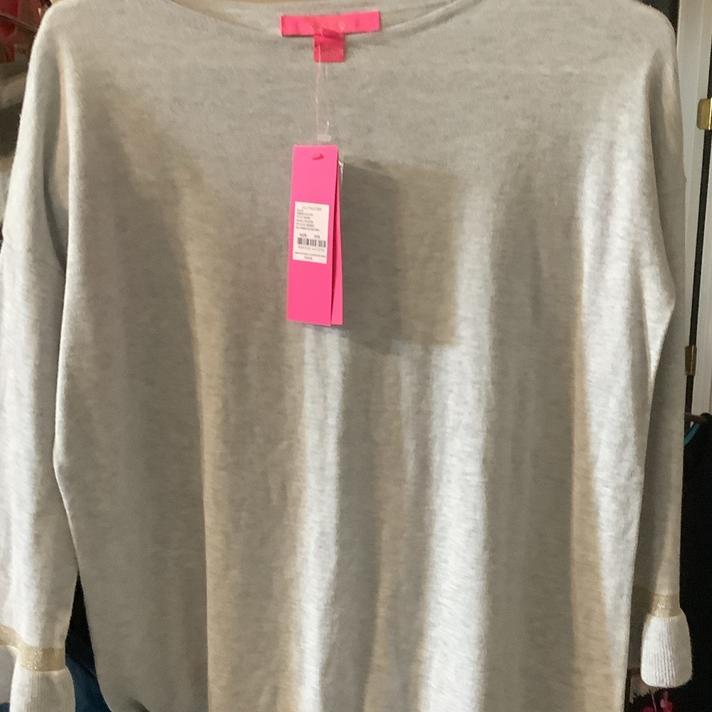 Lilly Pulitzer Heathered Seaside Grey‎ Sweater, XS, new